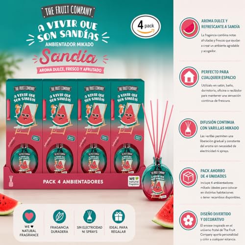 Mikado The Fruit Company 40 ml – Pack 4 – Sandía