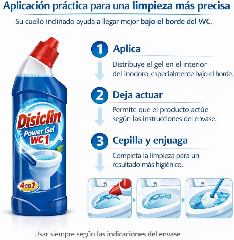 Desinfectante Power Gel WC 4 en 1 Disiclin – Pack 4 – Pack 4
