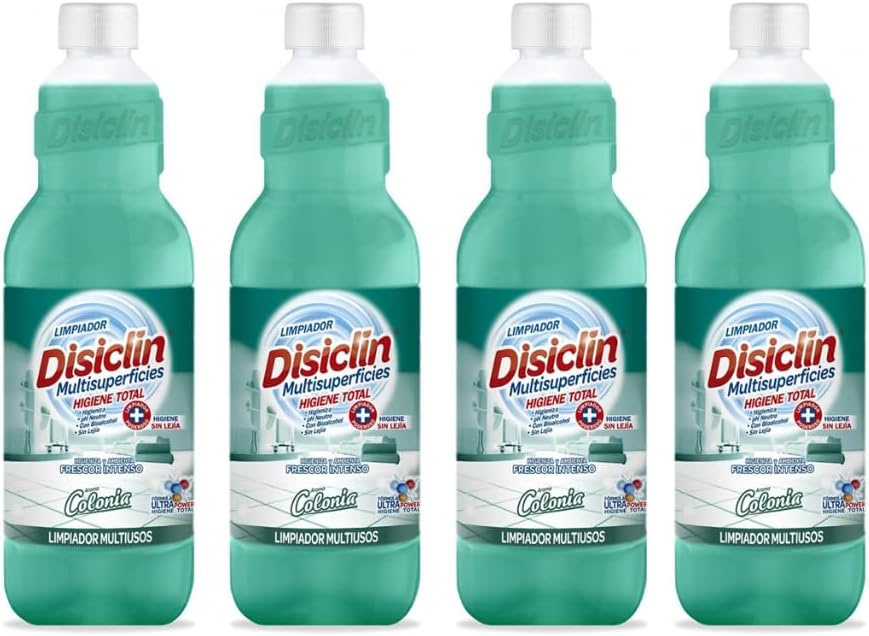 Limpiador multisuperficies Disiclin 1 L – Pack 4 – Colonia Higiene Total sin lejía