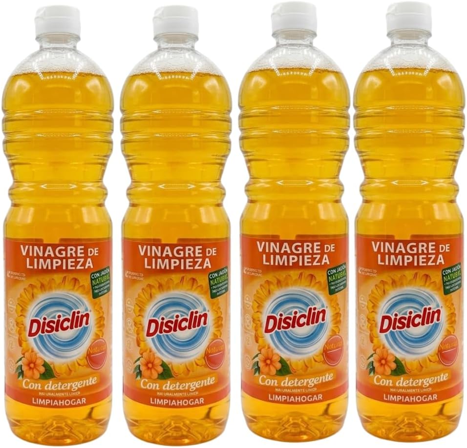 Vinagre de limpieza con detergente Disiclin 1 L – Pack 4 – Naranja