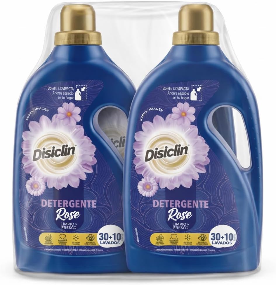 Detergente líquido Disiclin Acción Total – 80 lavados – Rose (floral)