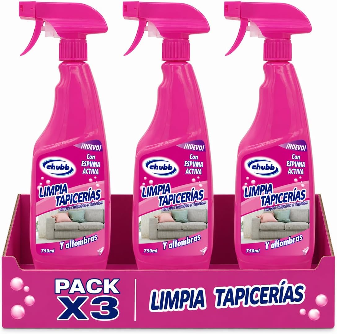 Chubb Limpiador de tapicerías y alfombras 750 ml – Pack 3 – Pack 3