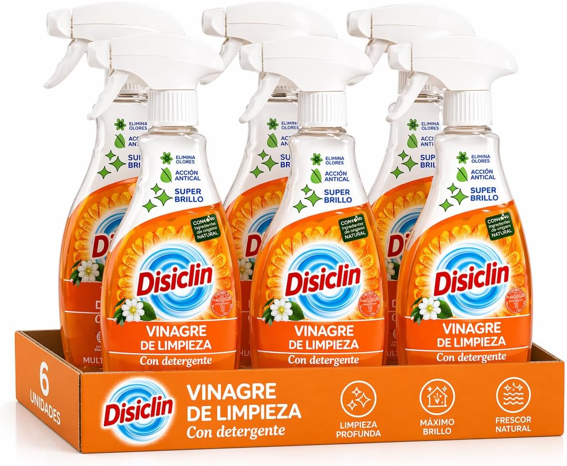 Vinagre de limpieza en spray Disiclin – Pack 6 – Naranja 720 ml
