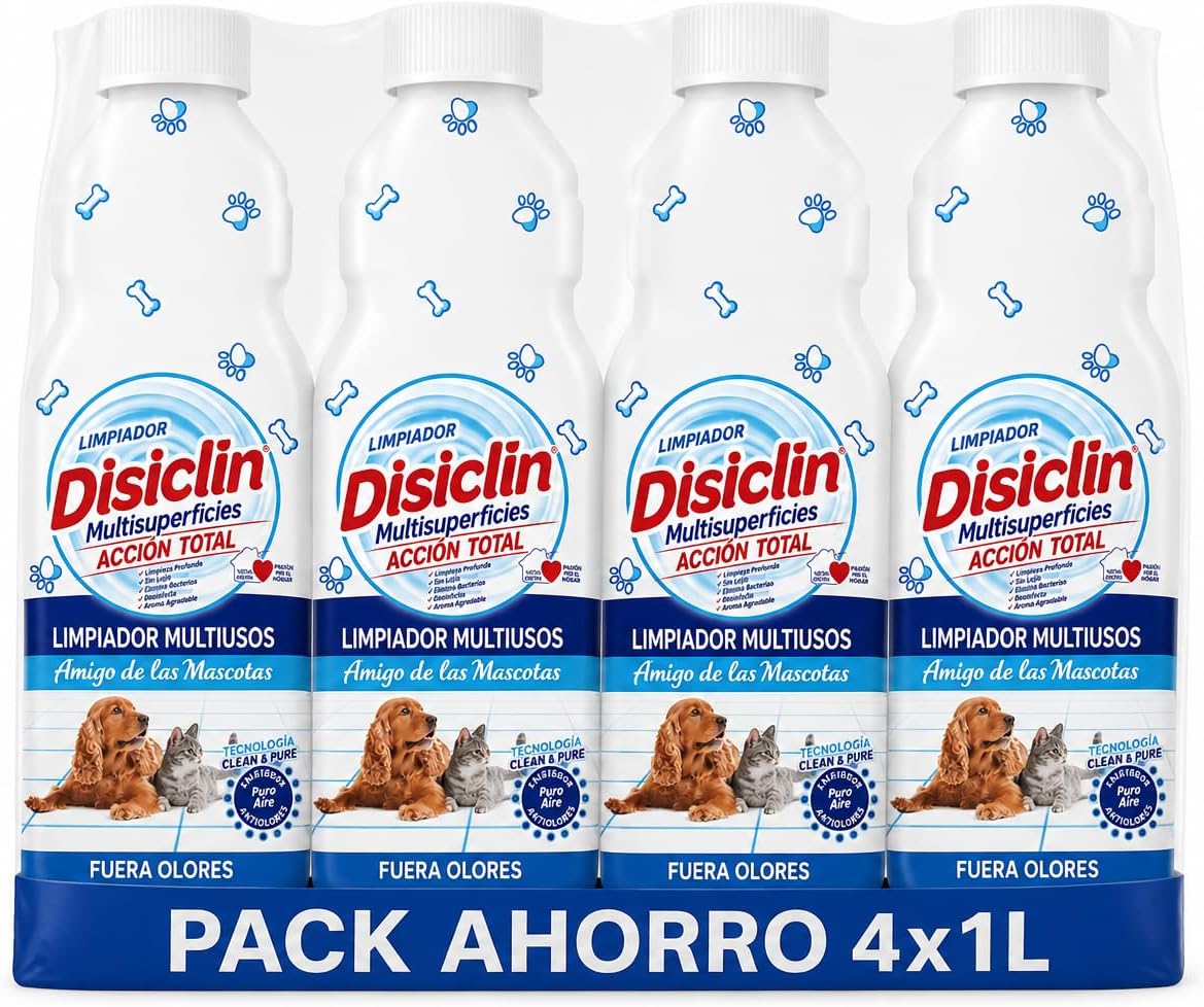 Limpiador multiusos para mascotas Disiclin – Pack 4 – 1 L
