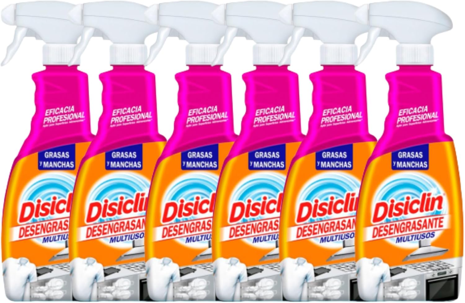 Limpiador en spray Disiclin baño y cocina – Pack 6 – Desengrasante multiusos