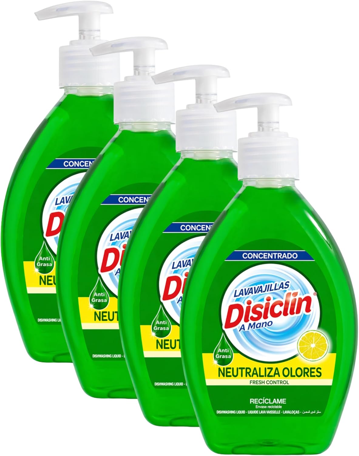 Lavavajillas concentrado Disiclin – Pack 4 – Limón 600 ml
