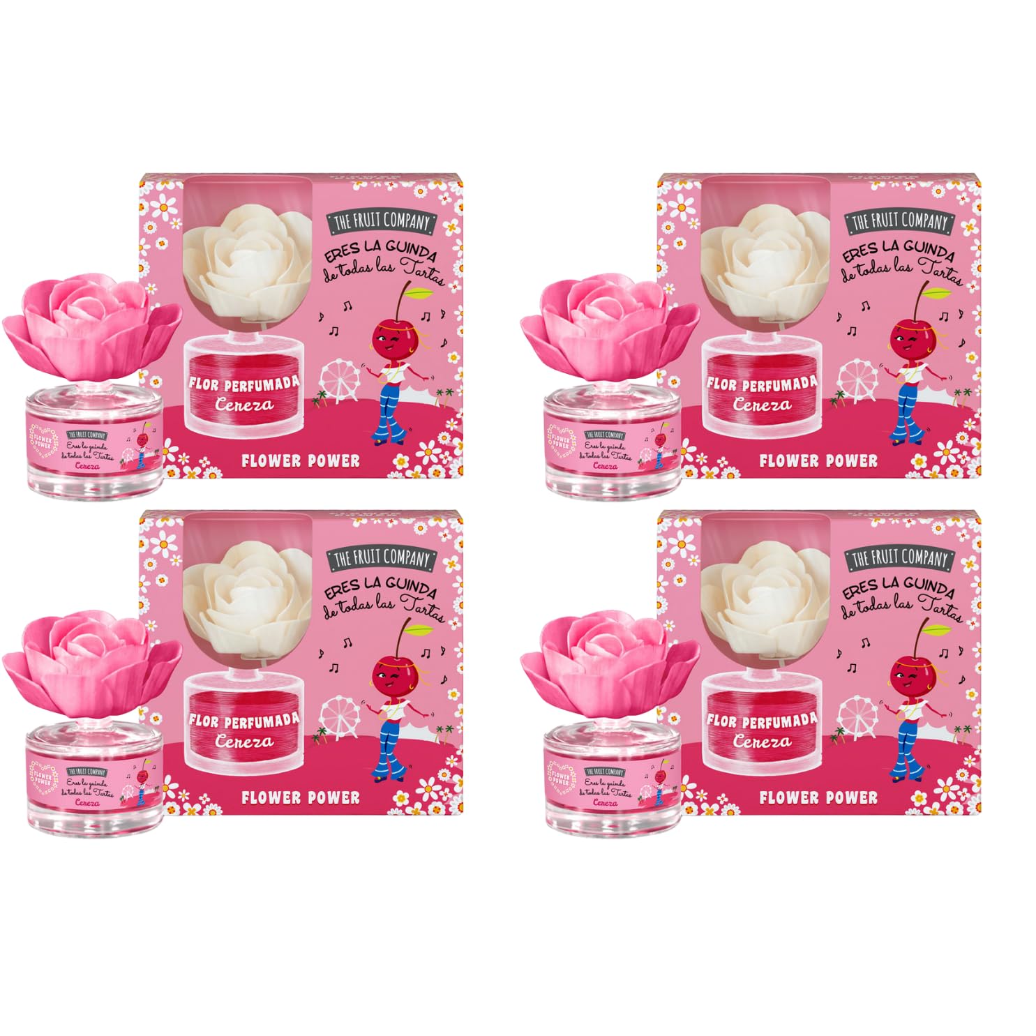 Flor perfumada The Fruit Company 50 ml – Pack 4 – Cereza