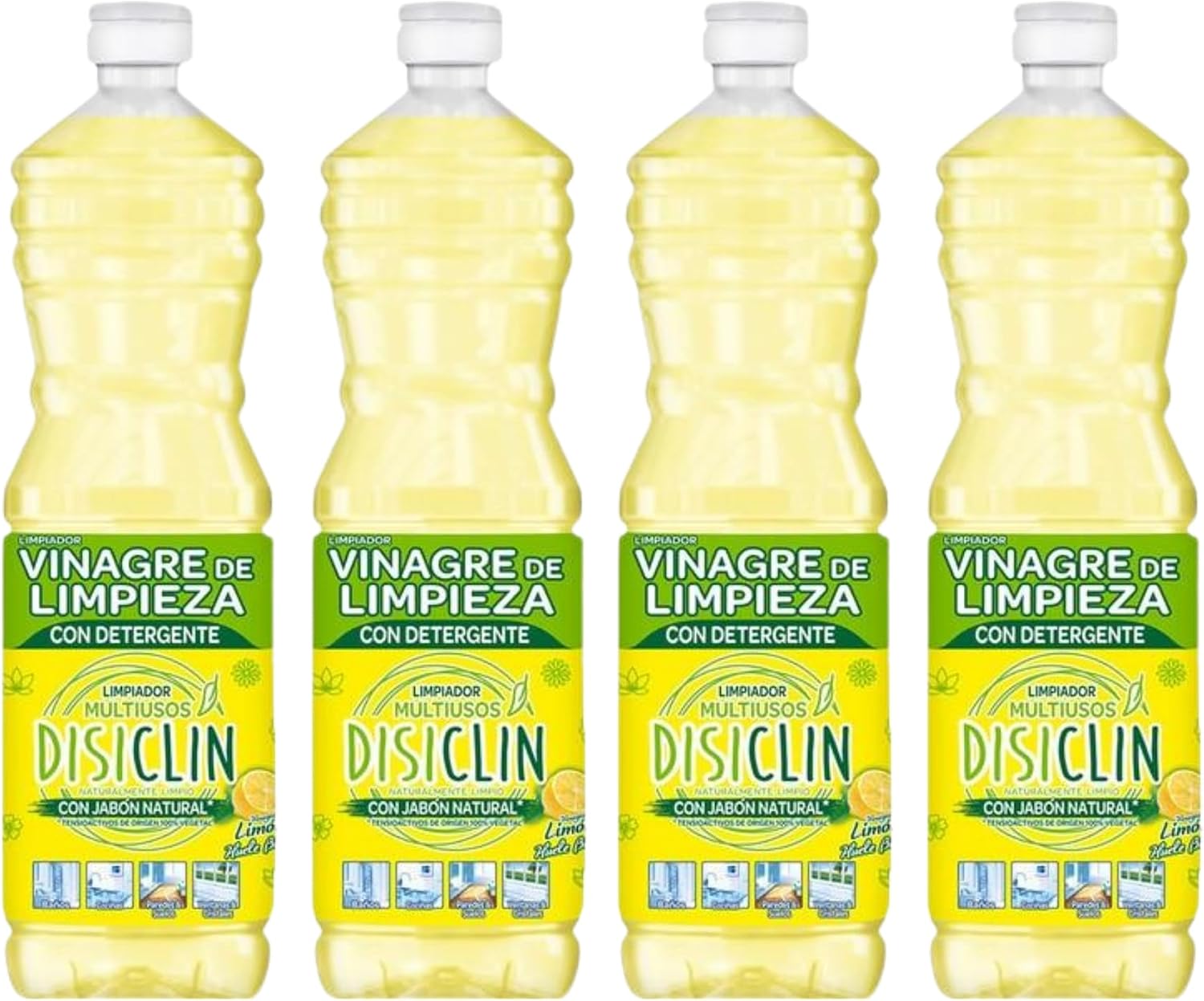 Vinagre de limpieza con detergente Disiclin 1 L – Pack 4 – Limón