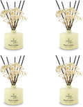 Pack de 4 Mikados Ambientadores con Varillas Amber Perfums Black & White – Red Stripes – Fragancia Duradera para Hogar, Oficina y Baño