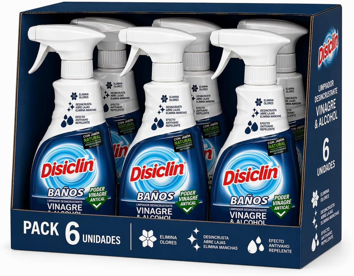 Limpiador en spray Disiclin baño y cocina – Pack 6 – Baños vinagre & alcohol