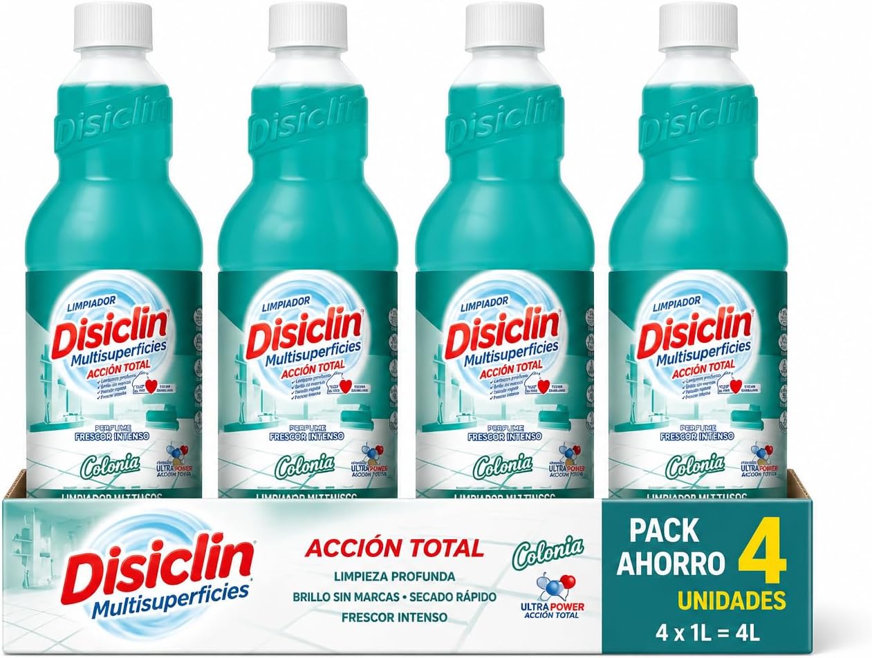 Limpiador multisuperficies Disiclin 1 L – Pack 4 – Colonia Acción Total
