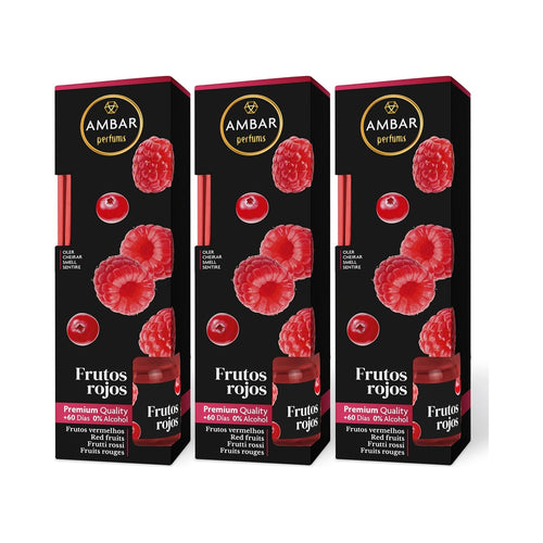 Ambar Perfums Ambientador Mikado Dama de Noche (Pack 3 uds. x 45 ml) – Frutos Rojos