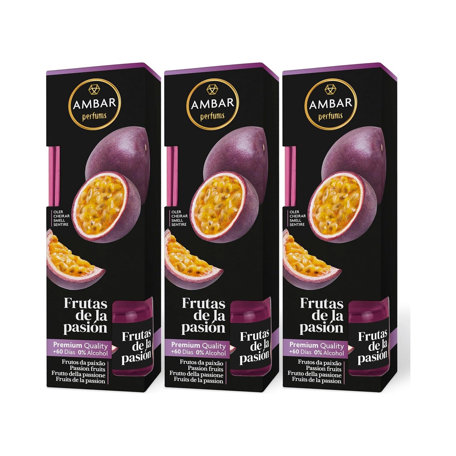 Ambar Perfums Ambientador Mikado Dama de Noche (Pack 3 uds. x 45 ml) – Fruta de la Pasion