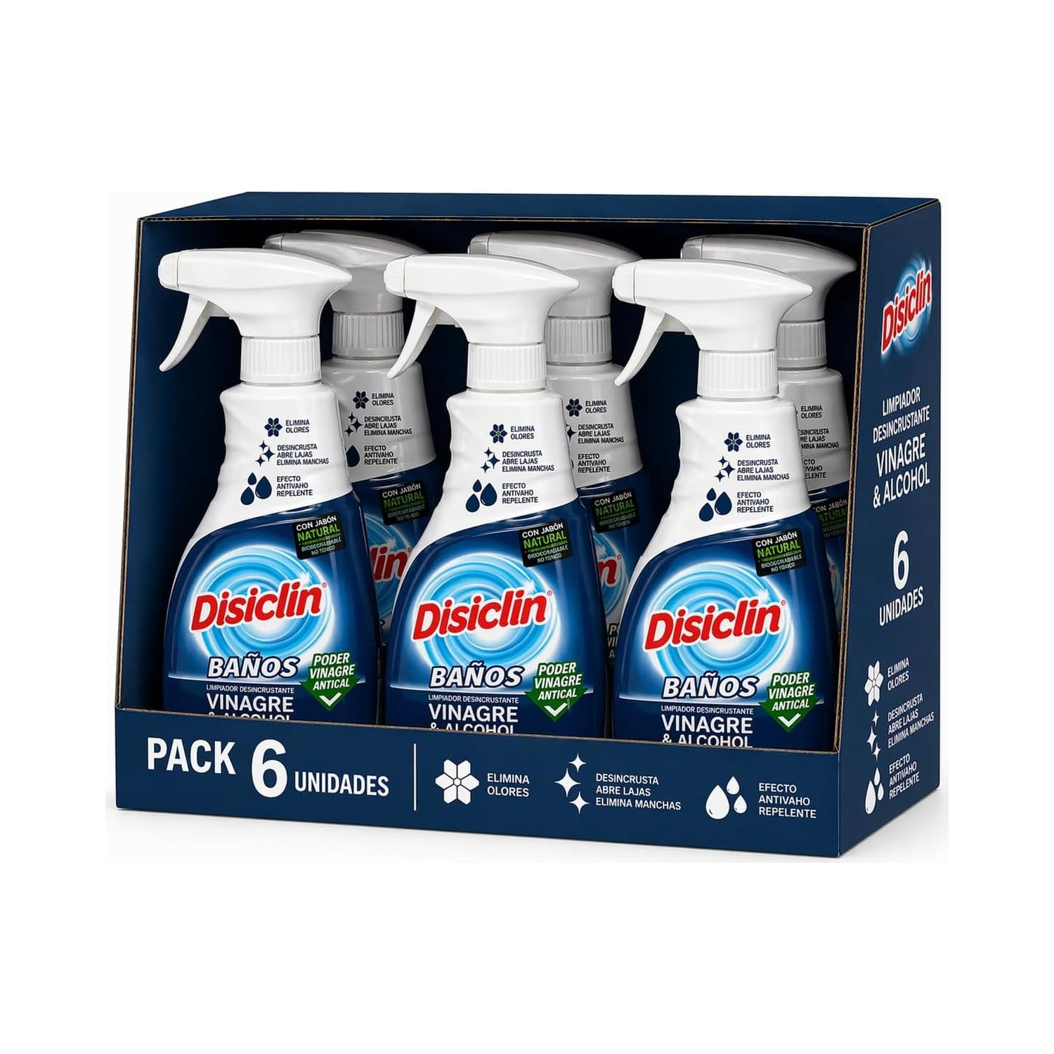 Limpiador en spray Disiclin baño y cocina – Pack 6 – Baños vinagre & alcohol