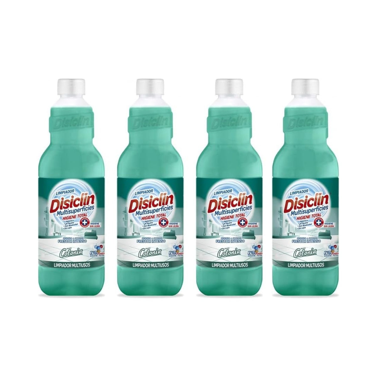Limpiador multisuperficies Disiclin 1 L – Pack 4 – Colonia Higiene Total sin lejía