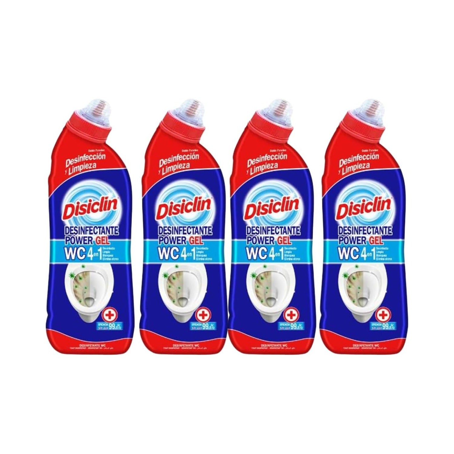 Desinfectante Power Gel WC 4 en 1 Disiclin – Pack 4