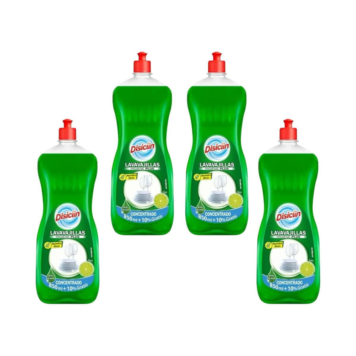 Lavavajillas concentrado Disiclin – Pack 4 – Lima 950 ml
