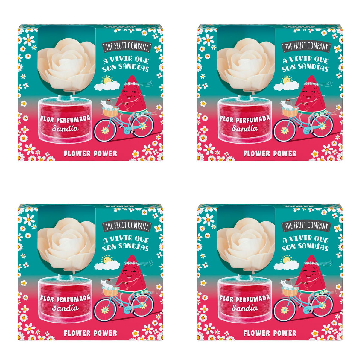 Flor perfumada The Fruit Company 50 ml – Pack 4 – Sandía