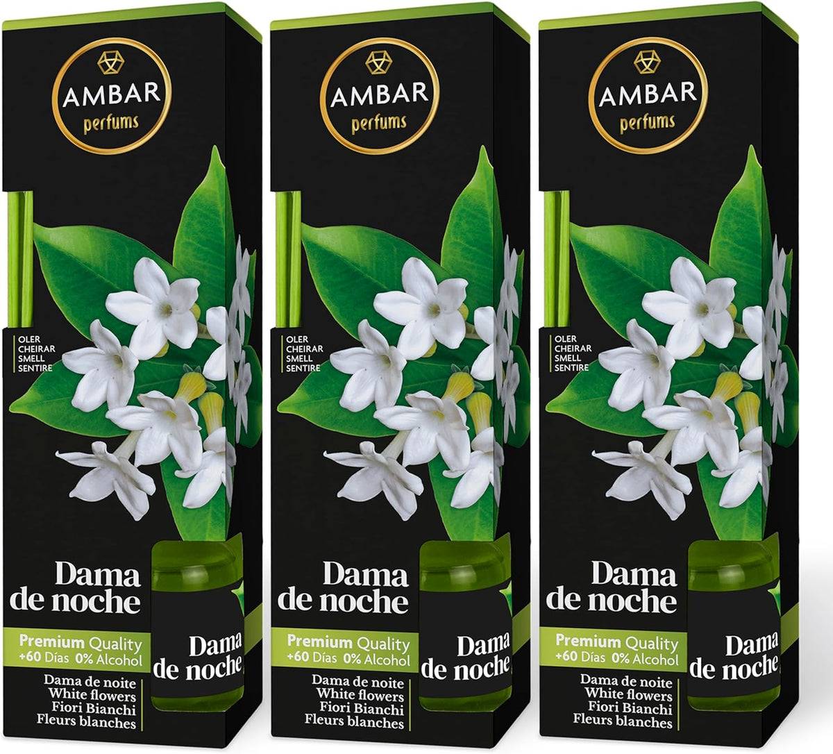 Ambar Perfums Ambientador Mikado Dama de Noche (Pack 3 uds. x 45 ml)