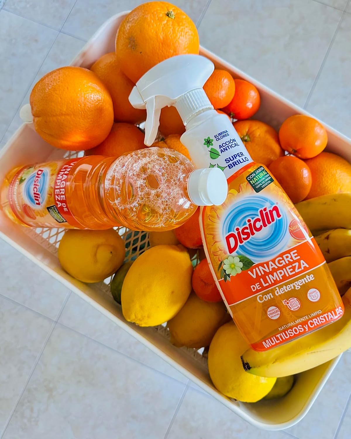 Vinagre de limpieza con detergente Disiclin 1 L – Pack 4 – Naranja